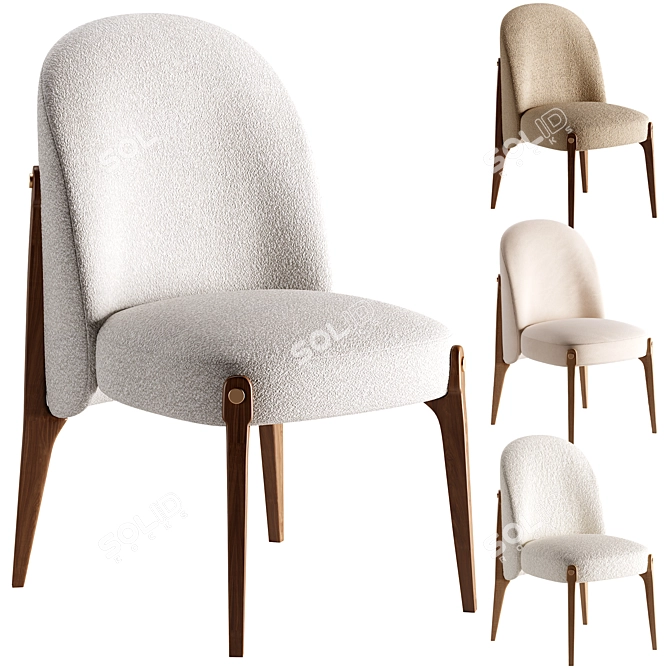 Sleek Modern Dining Chair 3D model image 1