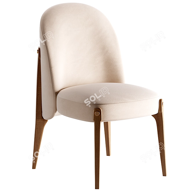 Sleek Modern Dining Chair 3D model image 3