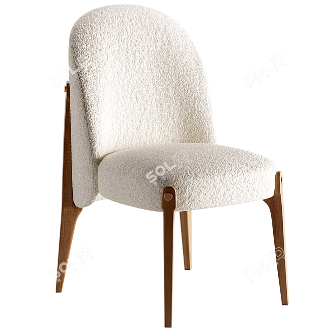 Sleek Modern Dining Chair 3D model image 4