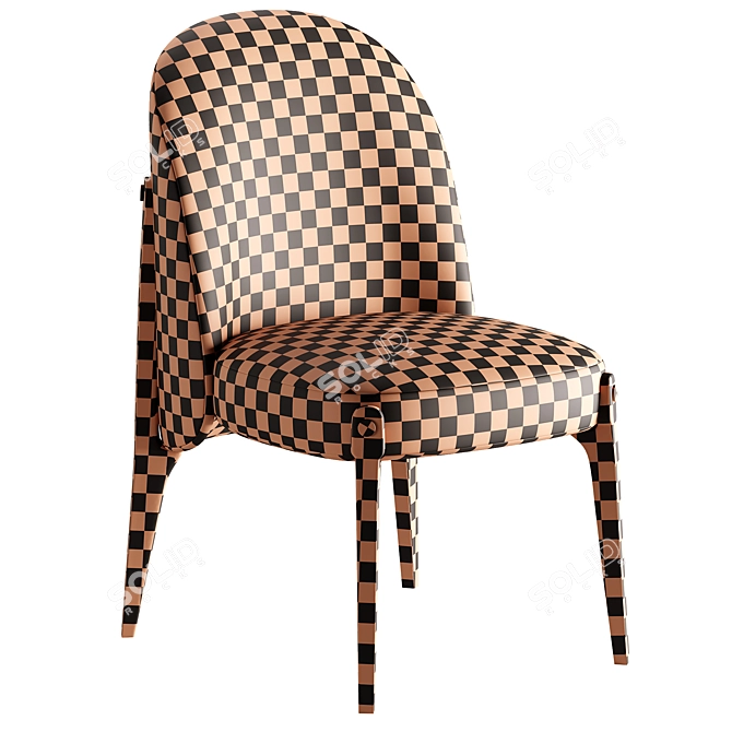 Sleek Modern Dining Chair 3D model image 5