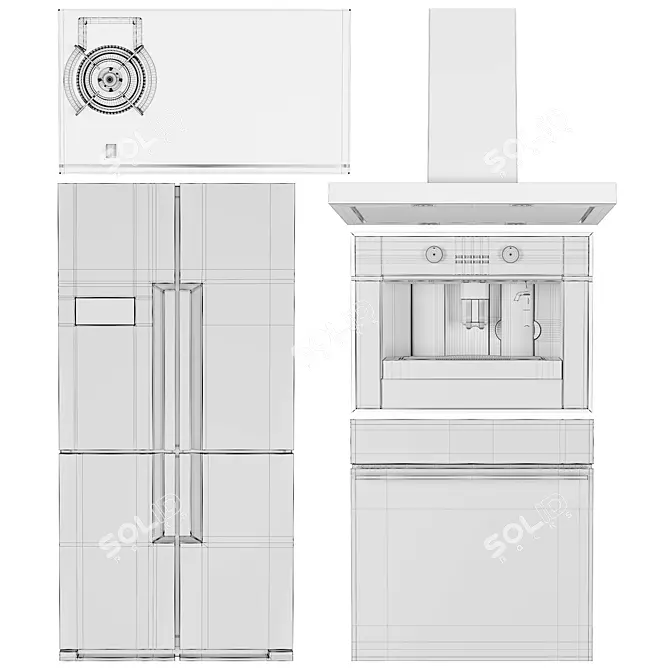 Modern Teka Appliance Set Bundle 3D model image 7