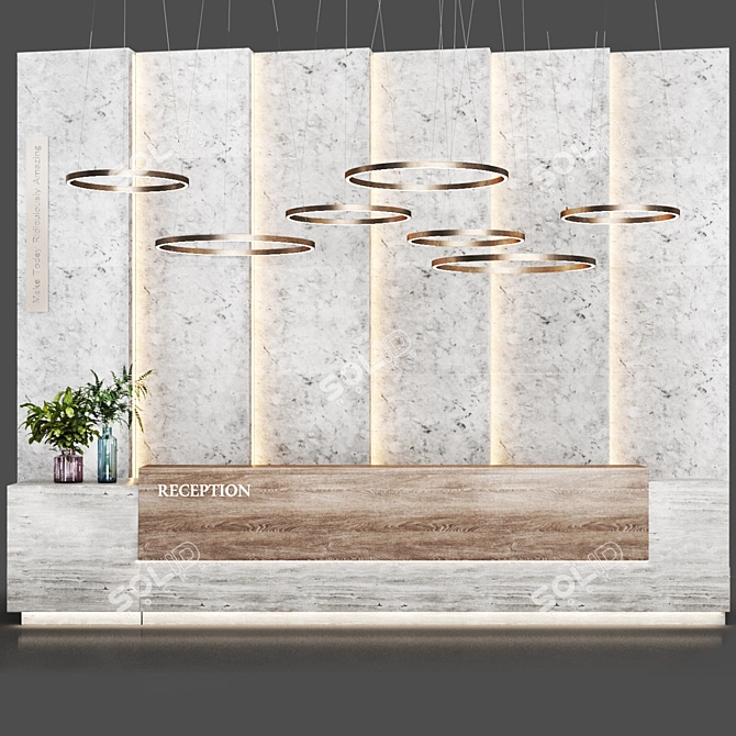 Contemporary Reception Desk 3D Model 3D model image 4