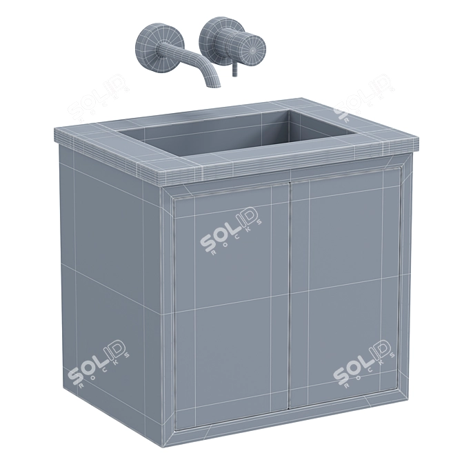 Stylish 400mm Cloakroom Vanity 3D model image 4