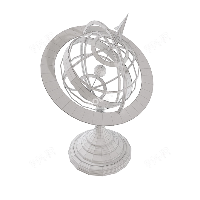 Vintage Armillary Sphere: Detailed Old World Decor 3D model image 2