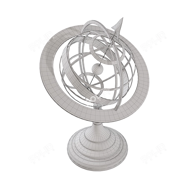 Vintage Armillary Sphere: Detailed Old World Decor 3D model image 3