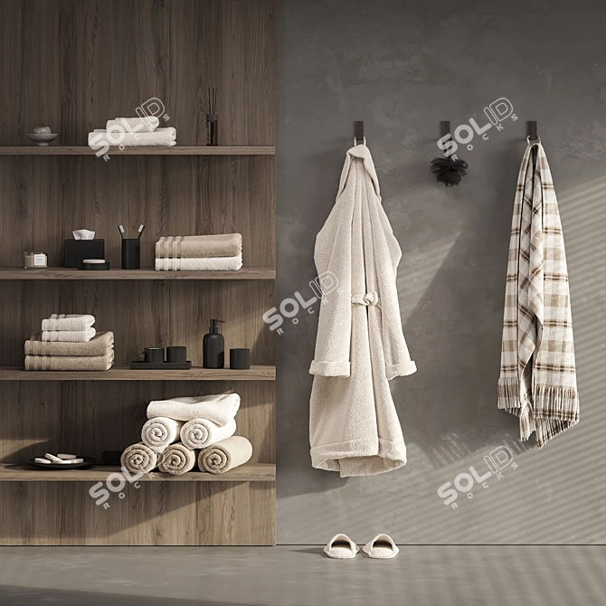 Detailed 3D Bathroom Decor Set 3D model image 1