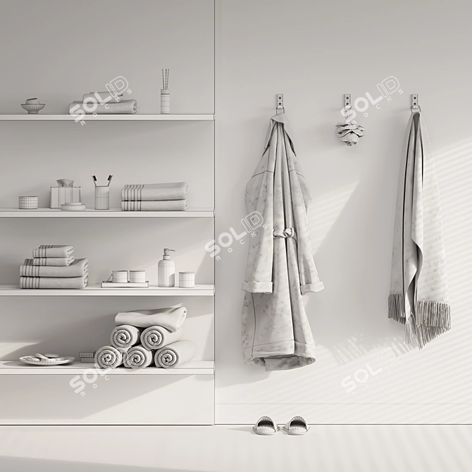 Detailed 3D Bathroom Decor Set 3D model image 2