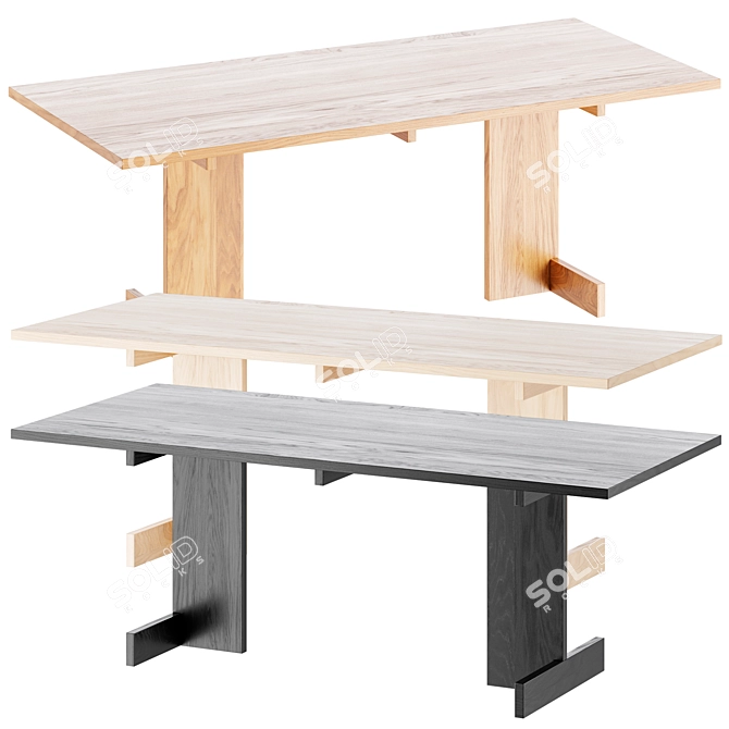 Karimoku A-DT01 Dining Table 3D model image 2