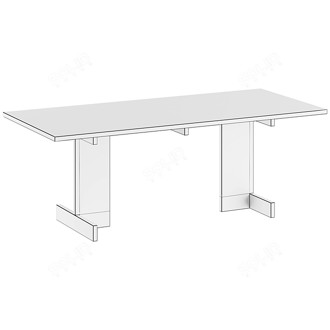 Karimoku A-DT01 Dining Table 3D model image 3