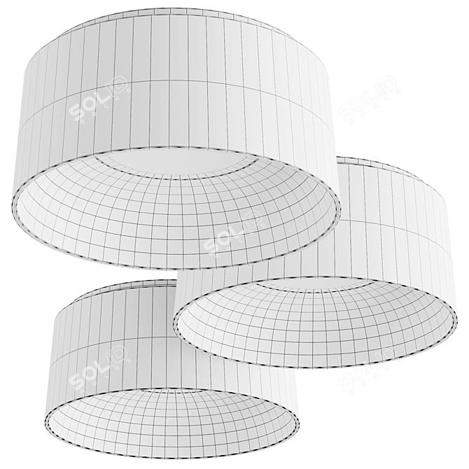 Elegant Halo Petite Flush Mount 3D model image 2