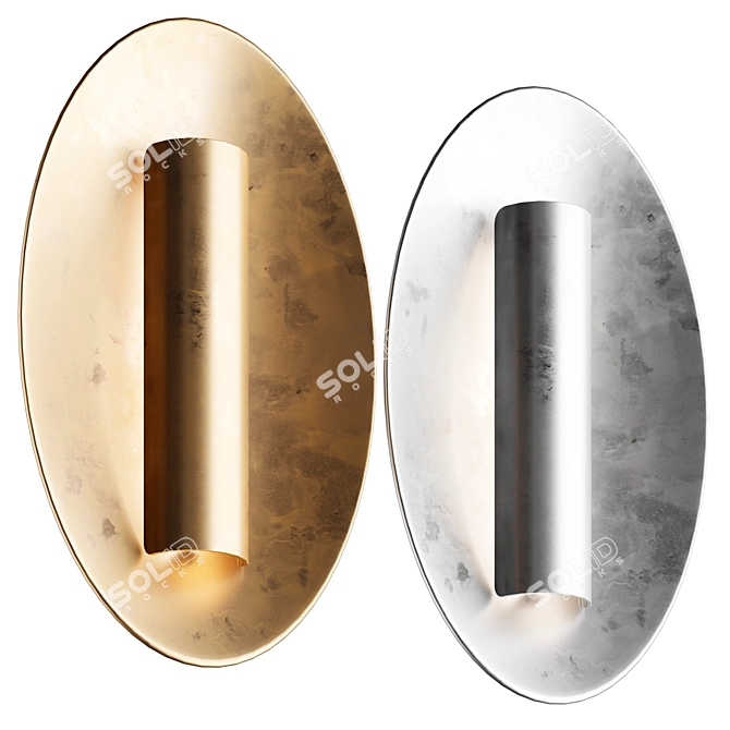 Elegant Aura Oval Wall Sconce 3D model image 1