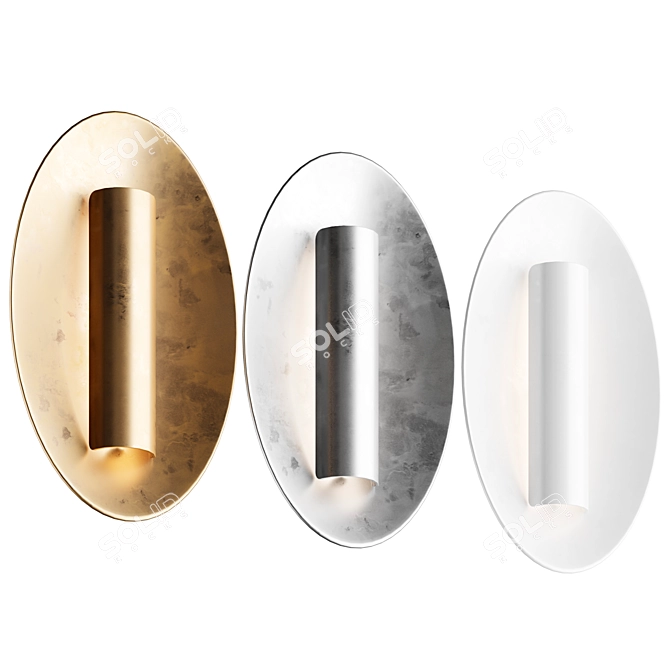 Elegant Aura Oval Wall Sconce 3D model image 2