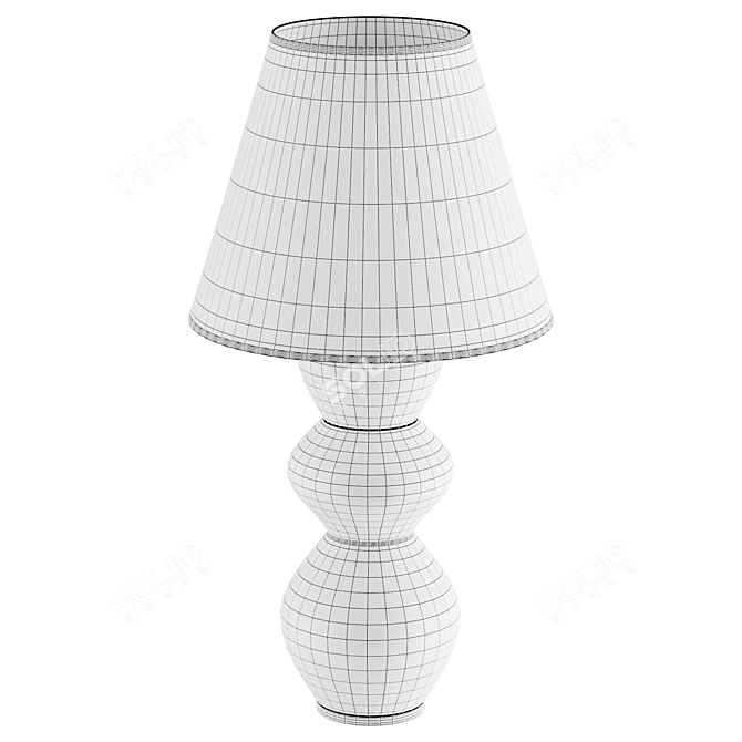 Linen Shade Utopia Table Lamp 3D model image 2