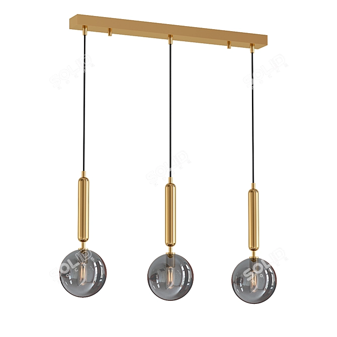 Modern Brass Pendant Light 3D model image 1