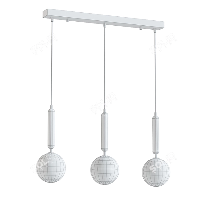 Modern Brass Pendant Light 3D model image 2