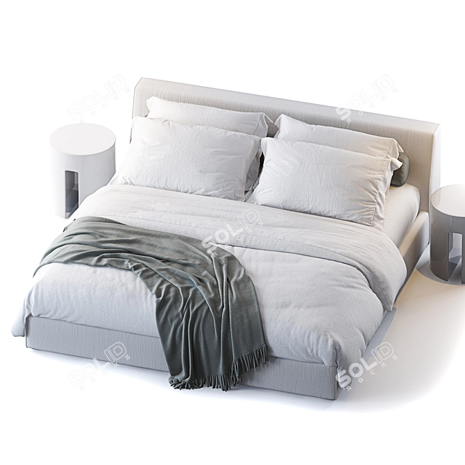 Elegant Louis Bed by Meridiani 3D model image 2