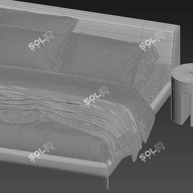 Elegant Louis Bed by Meridiani 3D model image 4