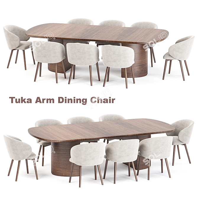 Modern Dining Set Collection Kit 3D model image 1