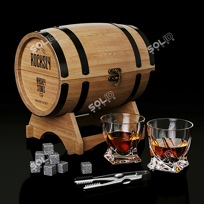 Twisted Whiskey Barrel Gift Set 3D model image 1