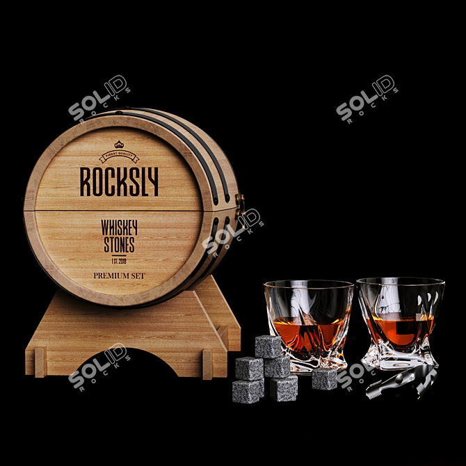 Twisted Whiskey Barrel Gift Set 3D model image 2