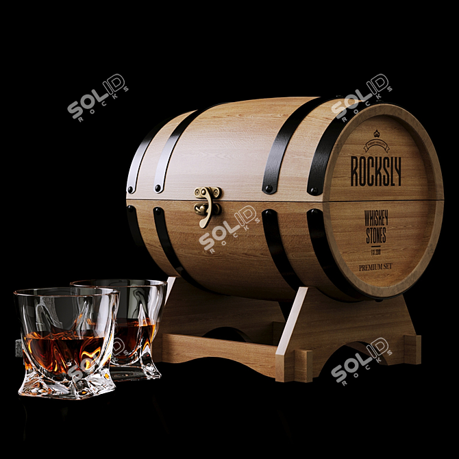 Twisted Whiskey Barrel Gift Set 3D model image 3