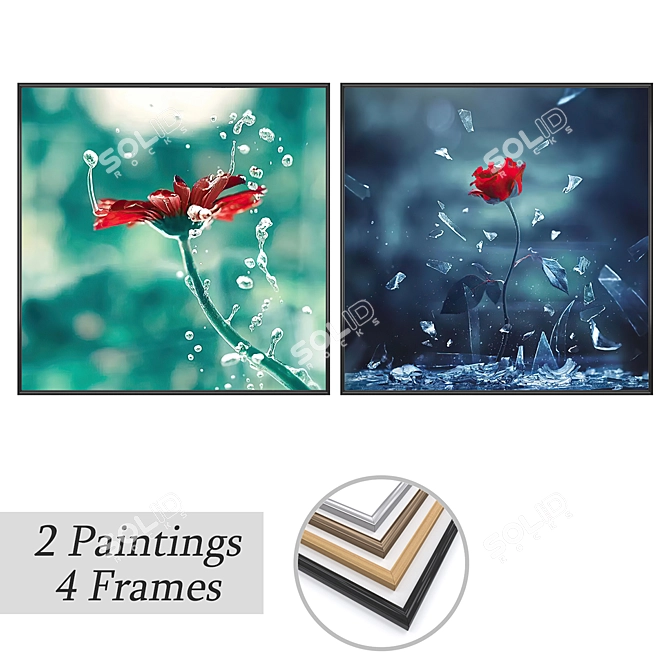 Art Set with Frames Bundle 3D model image 1