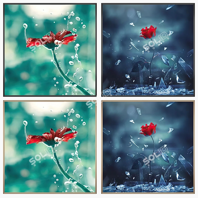 Art Set with Frames Bundle 3D model image 2