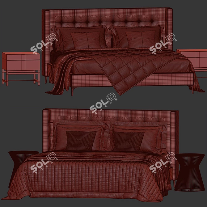 Modern Shelter Bed Model Assessories 3D model image 5