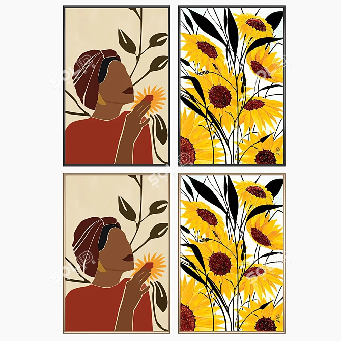 Art Set with Multiple Frames 3D model image 2