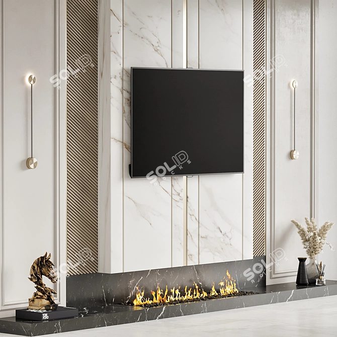 Modern TV Wall Mount Stand 3D model image 5