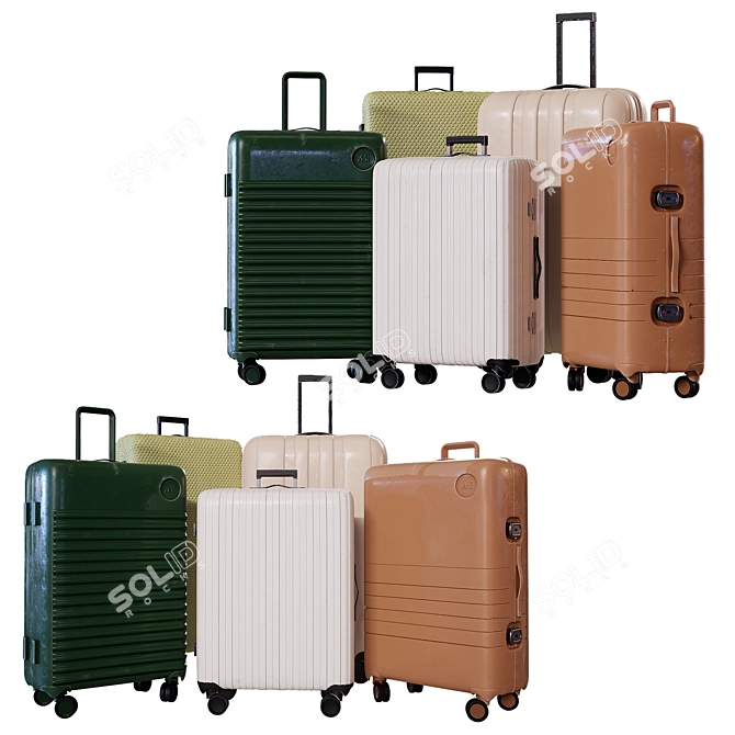  Multifunctional Travel Luggage Set 3D model image 2