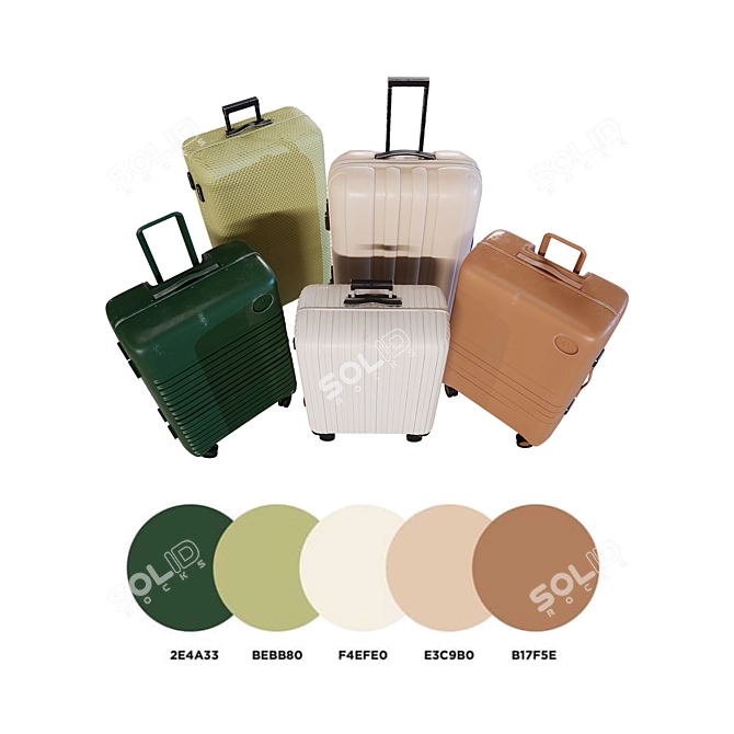  Multifunctional Travel Luggage Set 3D model image 3