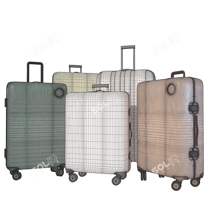  Multifunctional Travel Luggage Set 3D model image 5