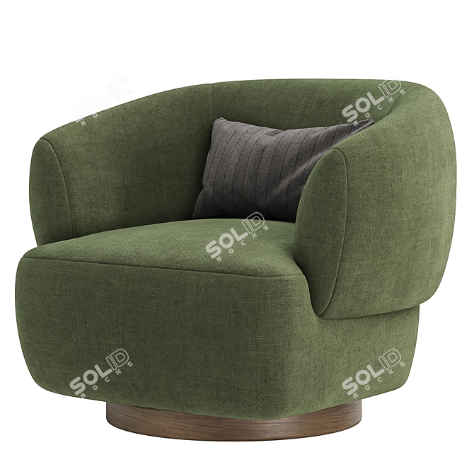 Elegant Swivel Chair in 4 Color Options 3D model image 5