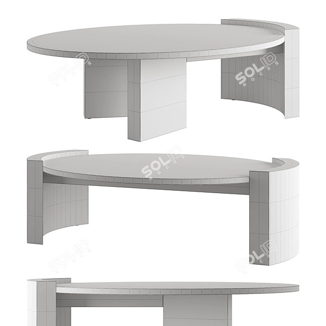 Designer Oval Coffee Table JIA 3D model image 3