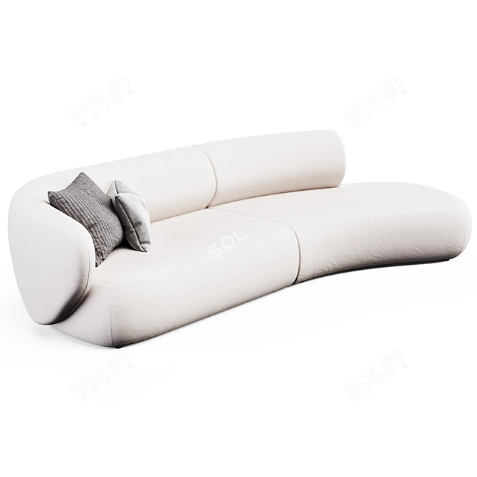 Grado Swell 3-Seater Curved Sofa 3D model image 3