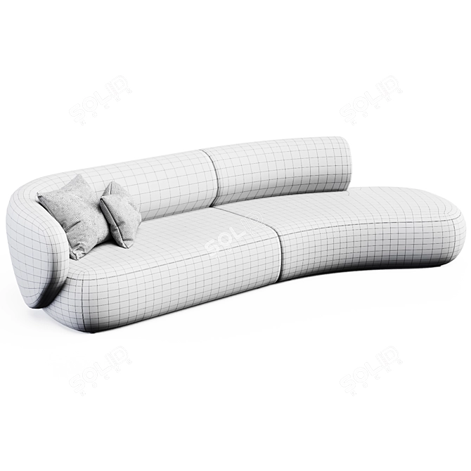 Grado Swell 3-Seater Curved Sofa 3D model image 4