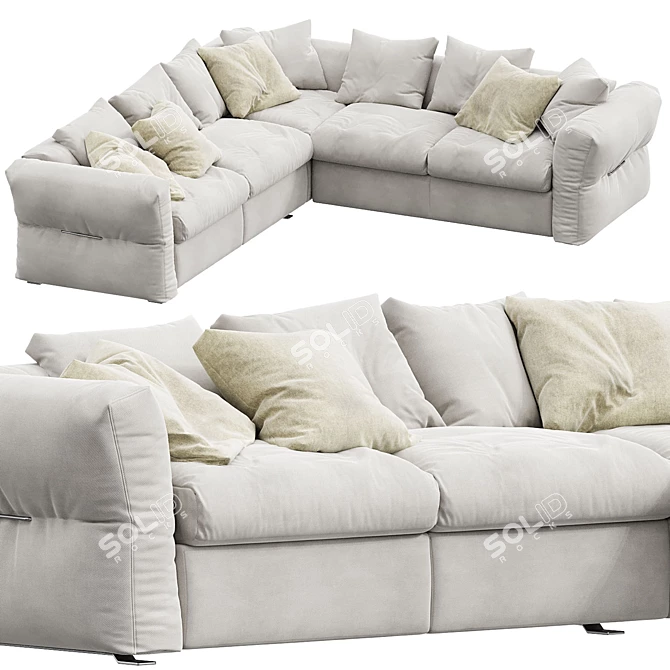 Luxury Newbridge Corner Sofa Flexform 3D model image 1