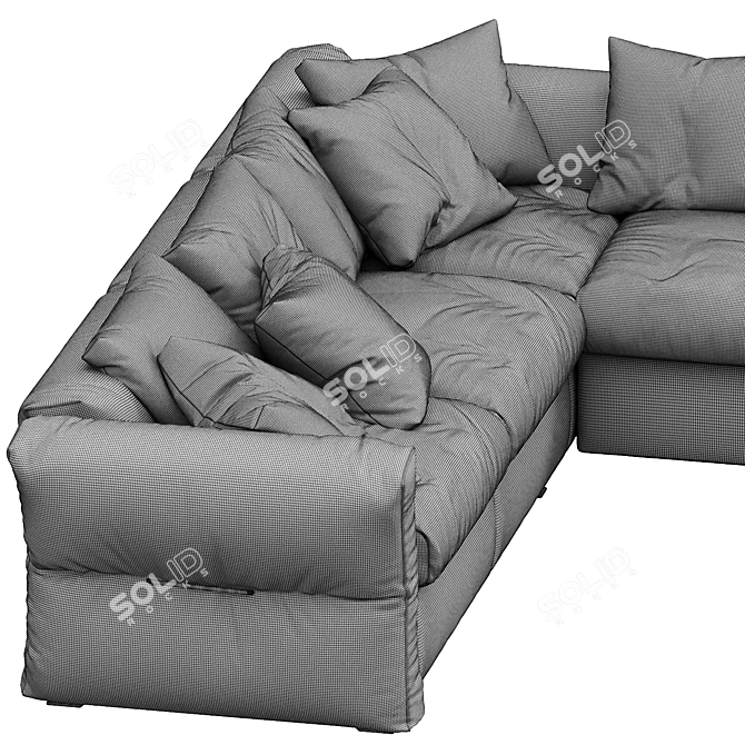 Luxury Newbridge Corner Sofa Flexform 3D model image 3