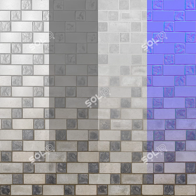 Seamless Pavement Texture Pack 3D model image 2