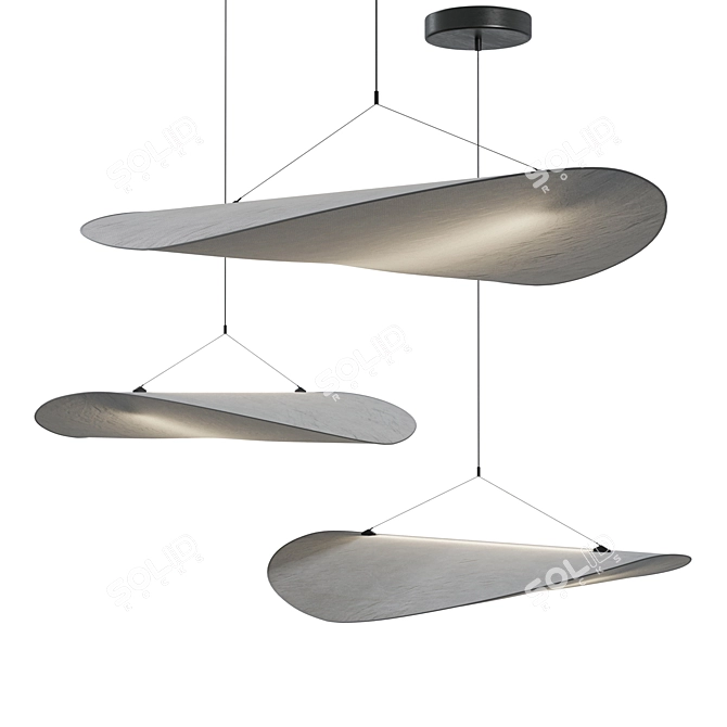 Contemporary Glass Crystal Pendant Lamp 3D model image 1