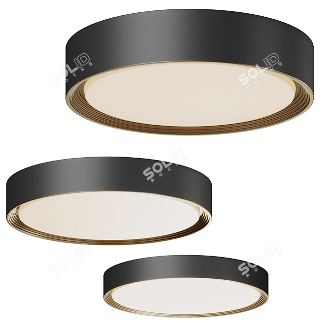 Modern Flushmount Lighting with Architectural Quality 3D model image 1