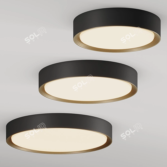 Modern Flushmount Lighting with Architectural Quality 3D model image 2