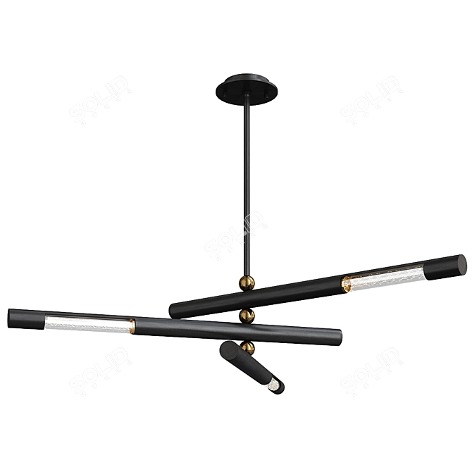 Elegant Hendrix Chandelier 3-Light 3D model image 1