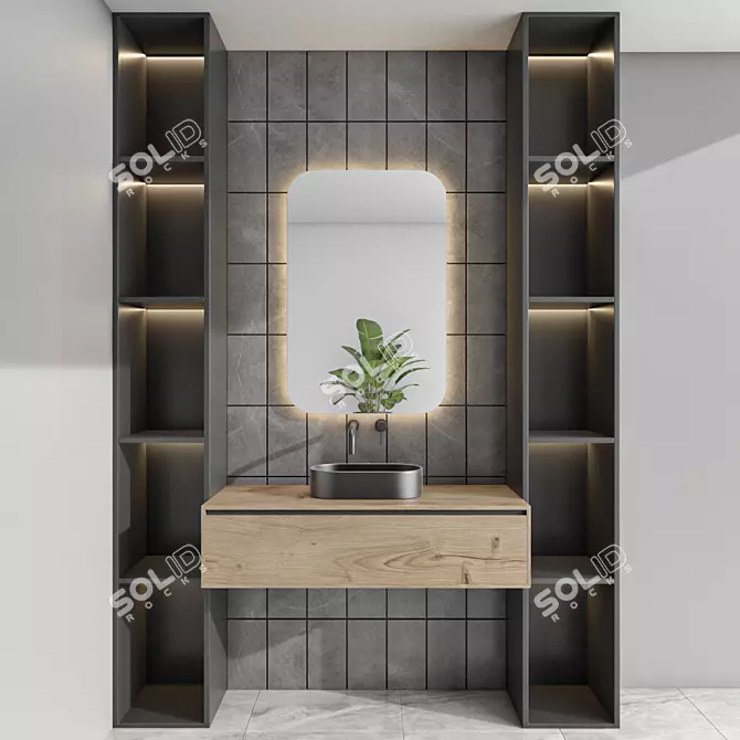 Modern Bathroom Furniture Set 3D 3D model image 1