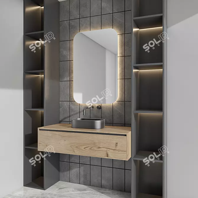 Modern Bathroom Furniture Set 3D 3D model image 3