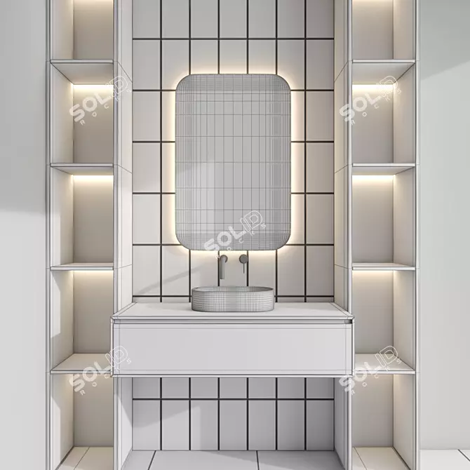 Modern Bathroom Furniture Set 3D 3D model image 5