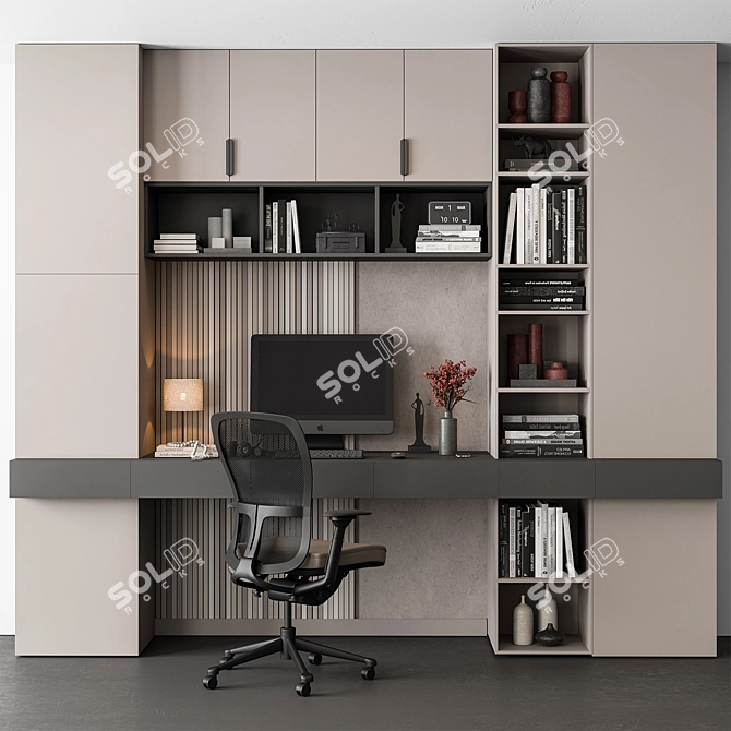 Modern Home Office Furniture Set 3D model image 1