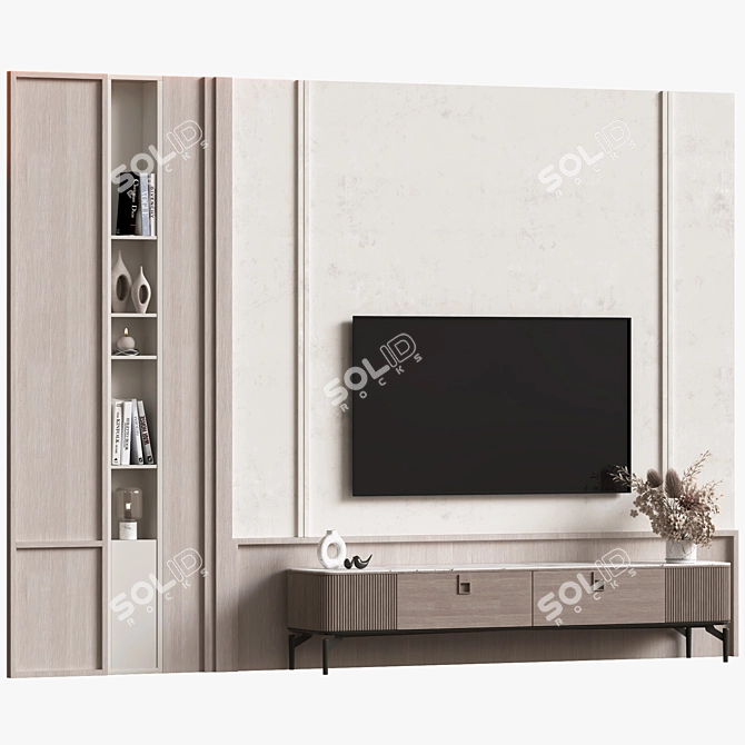 Sleek TV Mount for Home 3D model image 3