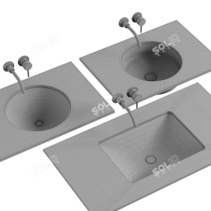 Marea Set 2-Piece Sink 3D model image 4